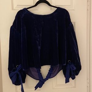 Free People Velvet open back shirt